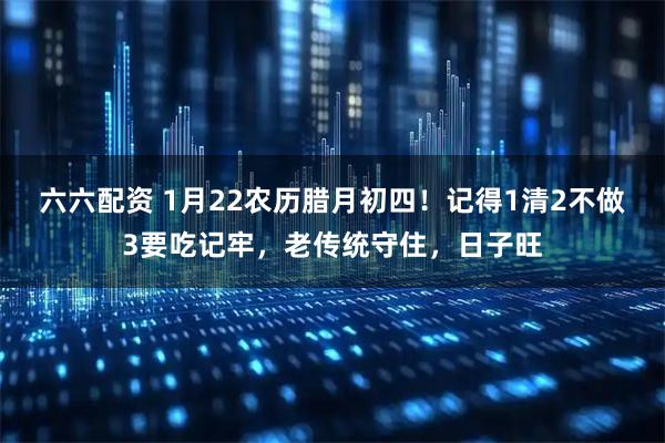 六六配资 1月22农历腊月初四！记得1清2不做3要吃记牢，老传统守住，日子旺