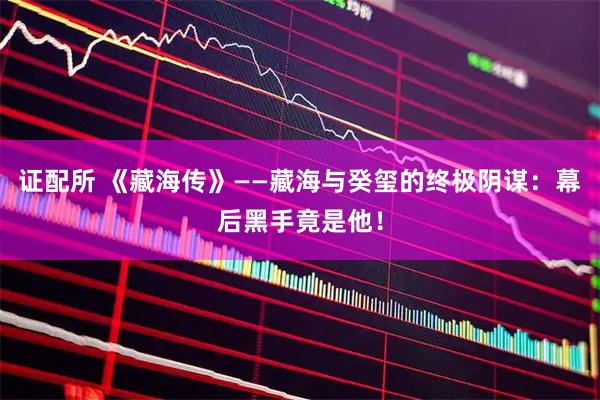 证配所 《藏海传》——藏海与癸玺的终极阴谋：幕后黑手竟是他！